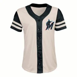 MLB Miami Marlins Women's Antique White Jersey - XL