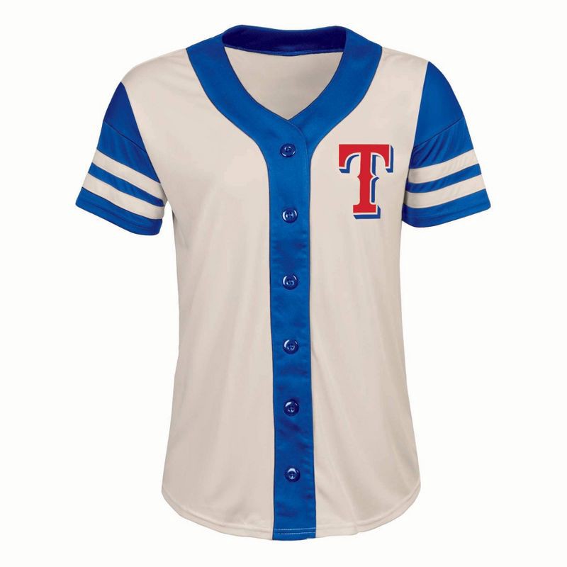 slide 1 of 3, MLB Texas Rangers Women's Antique White Jersey - XL, 1 ct
