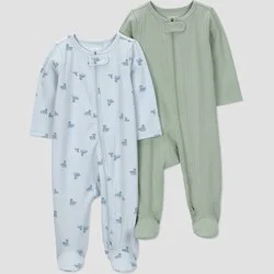 Carter's Just One You® Baby Boys' 2pk Ducks Long Sleeve Sleep N' Play Footed Pajamas - Blue Newborn