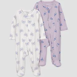 Carter's Just One You® Baby Girls' 2pk Print Mix Sleep N' Play - Purple 3M