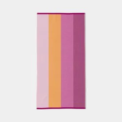 32"x62" Wide Multi Striped Reversible Beach Towel Pink/Orange - Sun Squad™