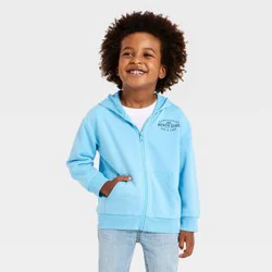 Toddler Boys' Beach Club French Terry Zip-Up Hoodie - Cat & Jack™ Blue 12M