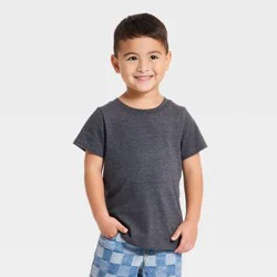 Toddler Boys' Short Sleeve Solid T-Shirt - Cat & Jack™ Charcoal Gray 12M