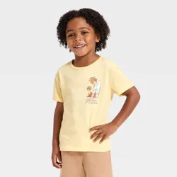 Toddler Boys' Short Sleeve Surf Fun Relaxed Fit T-Shirt - Cat & Jack™ Yellow 18M