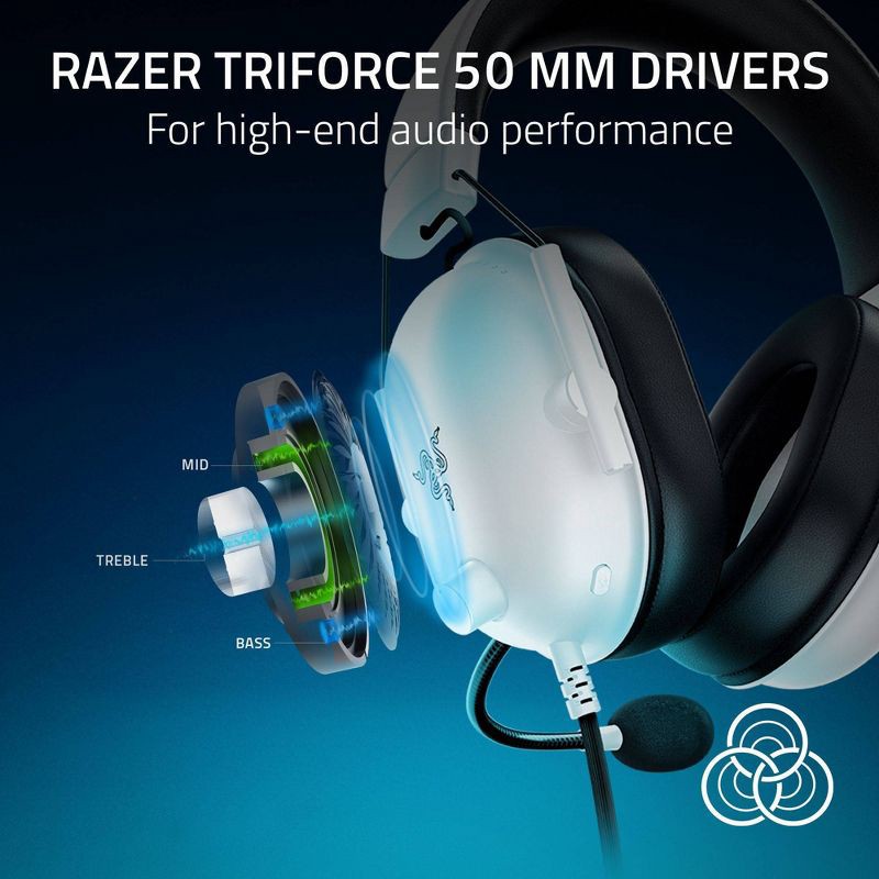 slide 2 of 11, Razer BlackShark V2 X Headset for PlayStation - White, 1 ct