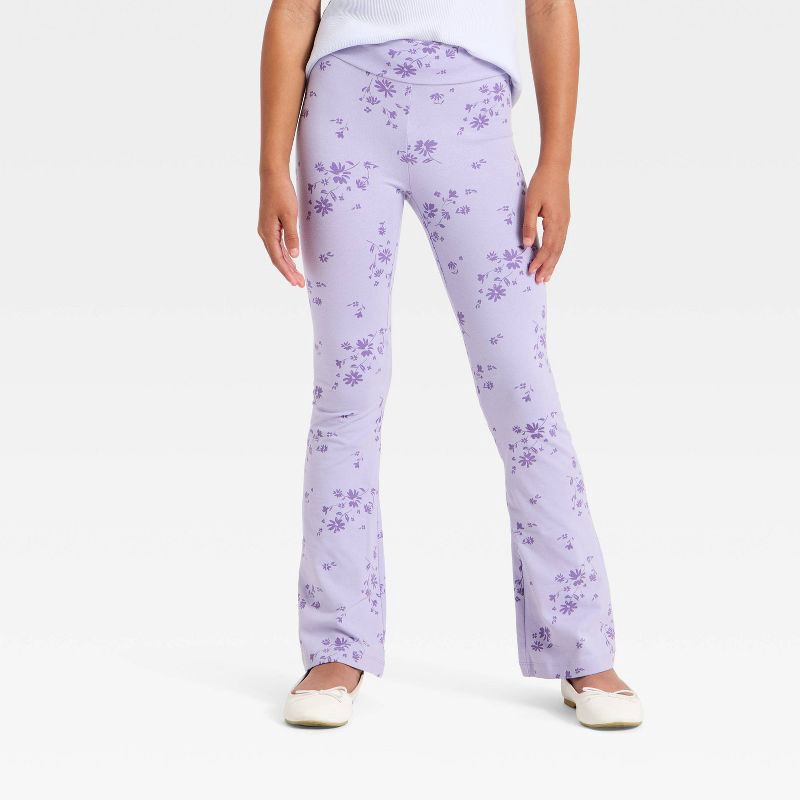 slide 1 of 3, Girls' Flare Leggings - Cat & Jack™ Lavender XS, 1 ct