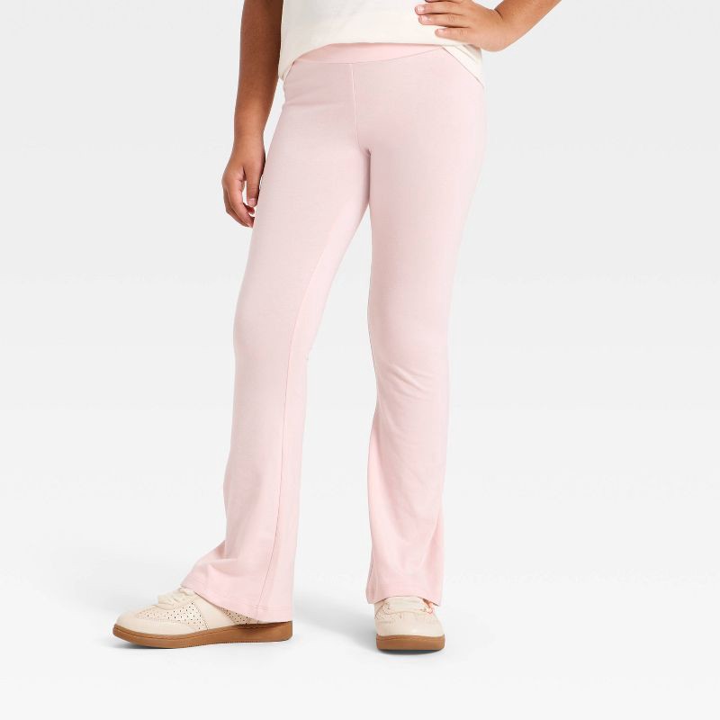 slide 1 of 3, Girls' Flare Leggings - Cat & Jack™ Pink L, 1 ct