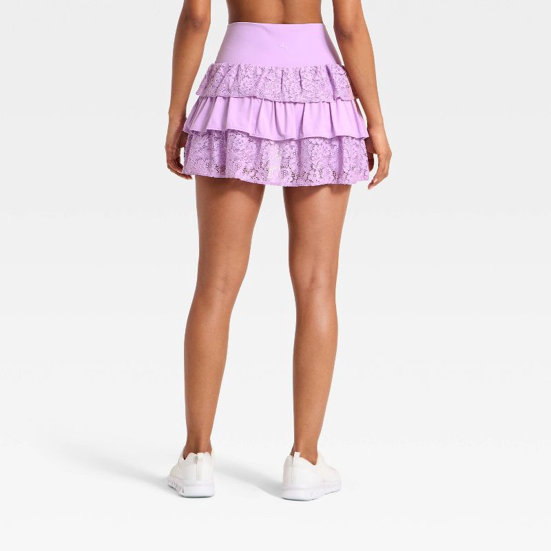 slide 2 of 4, Women's Layered Ruffle Skort - JoyLab™ Purple XXL, 1 ct