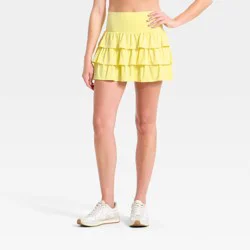 Women's Layered Ruffle Skort - JoyLab™ Yellow L