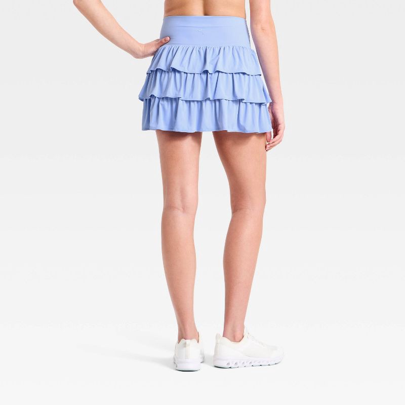 slide 2 of 4, Women's Layered Ruffle Skort - JoyLab™ Periwinkle Blue XS, 1 ct