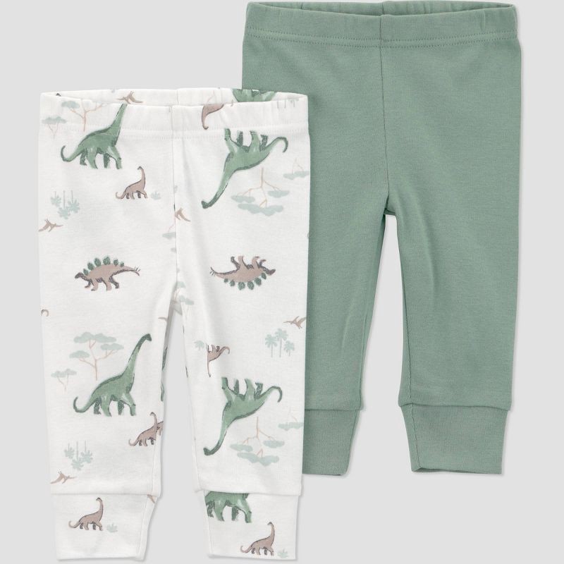 slide 1 of 4, Carter's Just One You® Baby Boys' 2pk Dino Pants - Green 6M, 2 ct