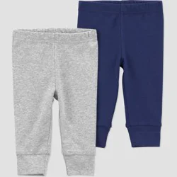 Carter's Just One You® Baby Boys' 2pk Pants - Navy Blue/Gray 3M