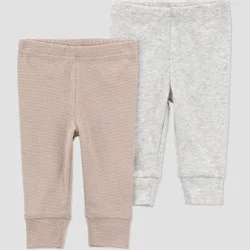 Carter's Just One You® Baby Boys' 2pk Striped Pants- Gray/Tan 6M