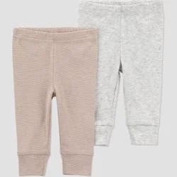 Carter's Just One You® Baby Boys' 2pk Striped Pants- Gray/Tan 6M
