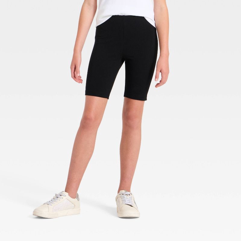 slide 1 of 3, Girls' Bike Shorts - Cat & Jack™ Black S, 1 ct