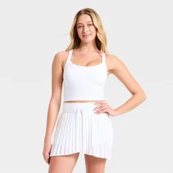 Women's Seamless Cropped Support Tank Top -JoyLab™ White L