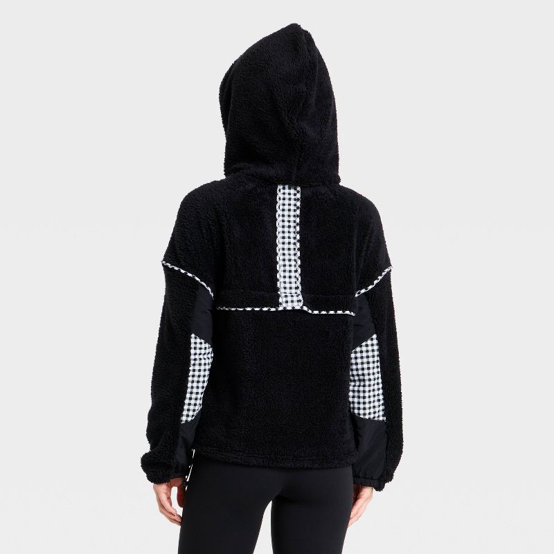 slide 2 of 3, Women's High-Pile Fleece Bomber Jacket - JoyLab™ Black XXL, 1 ct