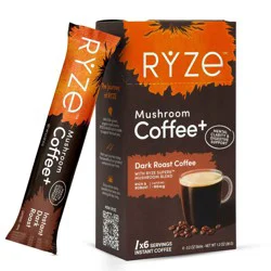 RYZE Dark Roast Mushroom Coffee Sticks - 1.2oz/6ct