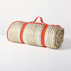 Hearth & Hand with Magnolia Oversized Picnic Blanket Tan Gingham - Hearth & Hand™ with Magnolia