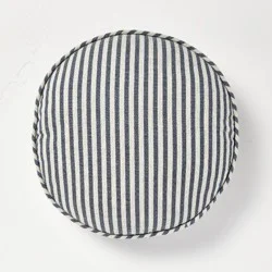 Hearth & Hand with Magnolia 18" Circular Round Throw Pillow Blue Stripe - Hearth & Hand™ with Magnolia