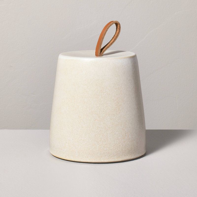 slide 1 of 3, Hearth & Hand with Magnolia Ceramic and Leather Door Stopper - Hearth & Hand™ with Magnolia, 1 ct