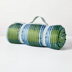 Hearth & Hand with Magnolia Oversized Picnic Blanket Blue/Green Gingham - Hearth & Hand™ with Magnolia