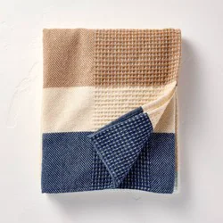 Hearth & Hand with Magnolia Striped Throw Blanket Cream/Blue - Hearth & Hand™ with Magnolia