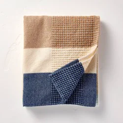 Hearth & Hand with Magnolia Striped Throw Blanket Cream/Blue - Hearth & Hand™ with Magnolia