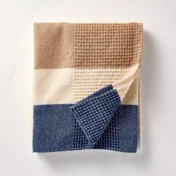 Hearth & Hand with Magnolia Striped Throw Blanket Cream/Blue - Hearth & Hand™ with Magnolia