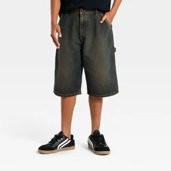 Boys' Relaxed Baggy Carpenter Jean Shorts - art class™ Dark Wash M