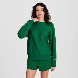 Champion Women's Fleece Crewneck Sweatshirt - Green M