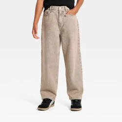 Boys' Mid-Rise Baggy Jeans - art class™ Light Gray Wash 14
