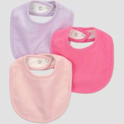 Carter's Just One You® Baby Girls' 3pk Bibs - Pink/Purple