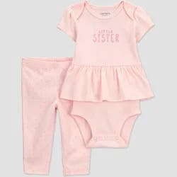 Carter's Just One You® Baby Girls' 2pc Little Sister Top and Bottom Set - Pink 3M