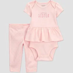Carter's Just One You® Baby Girls' 2pc Little Sister Top and Bottom Set - Pink 12M