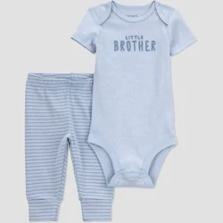 Carter's Just One You® Baby Boys' 2pc Little Brother Top and Pants Set - Blue Newborn