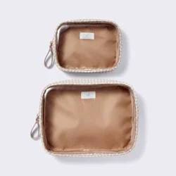 Diaper Bag Packing Pouches 2pc - Tan Gingham - Cloud Island™