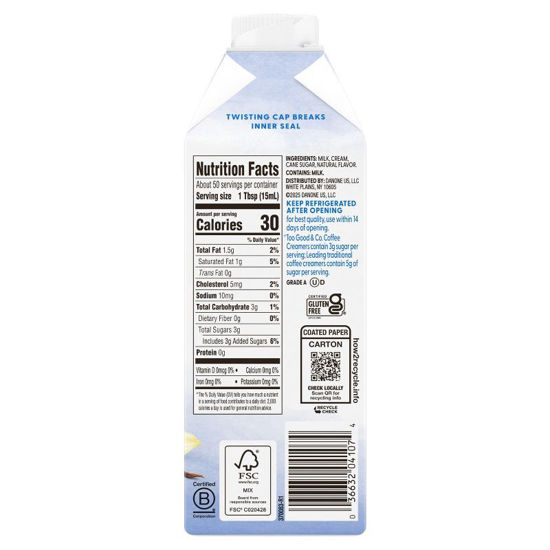 slide 10 of 12, Too Good & Co. Roasted Vanilla Coffee Creamer - 25.4oz, 25.4 oz
