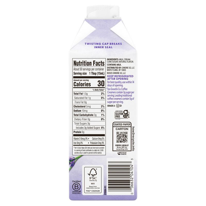 slide 10 of 12, Too Good & Co. Lavender Coffee Creamer - 25.4oz, 25.4 oz