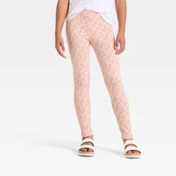 Girls' Floral Leggings - Cat & Jack™ Clay Pink S