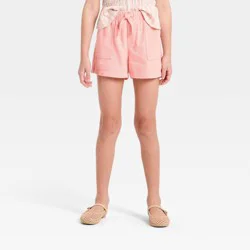 Girls' Woven Pull-On Shorts - Cat & Jack™ Peach Pink M