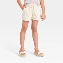 Girls' Woven Pull-On Shorts - Cat & Jack™ Light Beige M