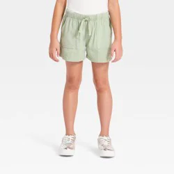 Girls' Woven Pull-On Shorts - Cat & Jack™ Olive Green L