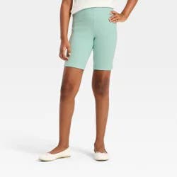 Girls' Ribbed Bike Shorts - Cat & Jack™ Dusty Mint M