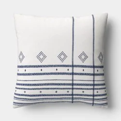Oversized Square Plaid Yarn-Dyed Cotton Indoor Throw Pillow Neutral/Blue - Threshold™