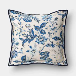 Square Floral Throw Pillow Blue - Threshold™™