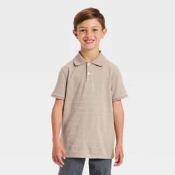 Boys' Short Sleeve Pique Striped Polo Shirt - Cat & Jack™ Brown XL
