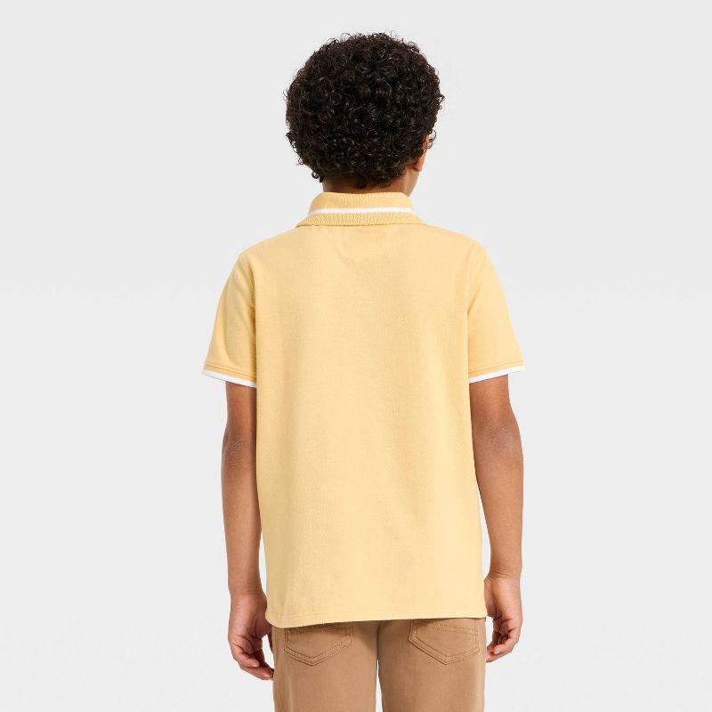 slide 2 of 3, Boys' Short Sleeve Tipping Polo Shirt - Cat & Jack™ Yellow XS, 1 ct