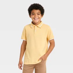 Boys' Short Sleeve Tipping Polo Shirt - Cat & Jack™ Yellow L