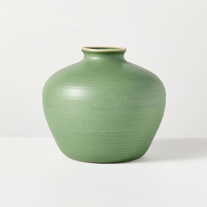 slide 1 of 3, Hearth & Hand with Magnolia 5.5" Ceramic Vase Green - Hearth & Hand™ with Magnolia, 1 ct